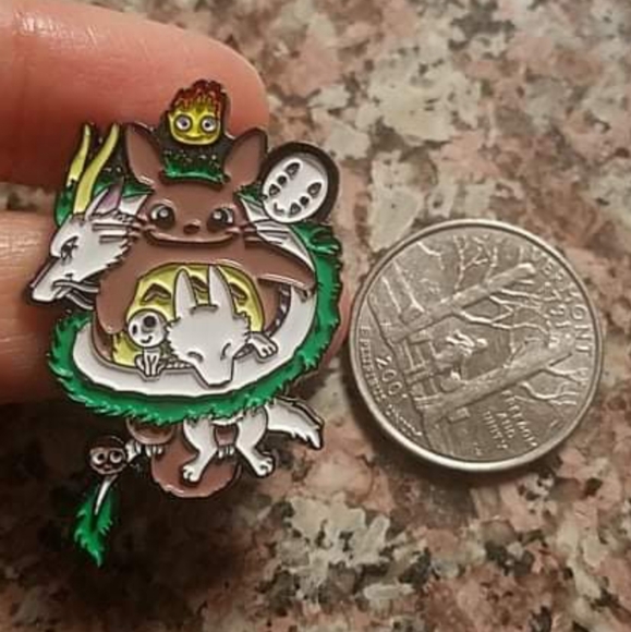 *2 for $13* Studio Ghibli Totoro & No-Face Kaonashi & Calcifer & Haku Enamel Pin - Picture 5 of 6